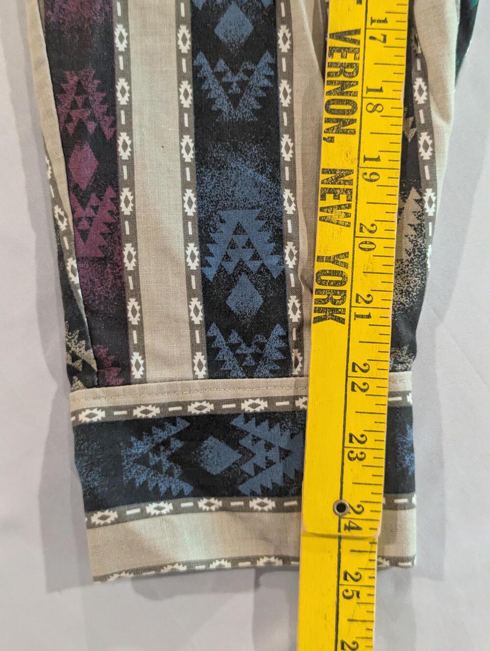 Cowboy Shirt Mens XL Multicolor Aztec Long Sleeve Western Pearl Snap Pockets - Picture 6 of 7